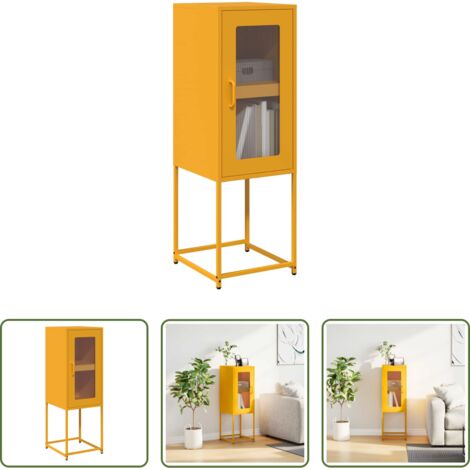 vidaXL Acero laminado -  Aparador de acero laminado en frío amarillo 36x39x107 cm