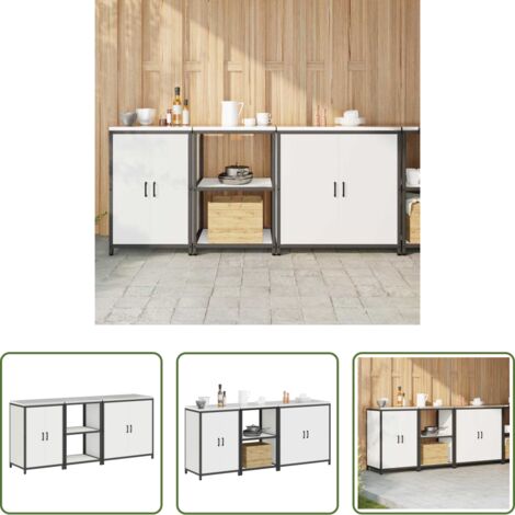vidaXL Acero laminado -  Juego de Almacenamiento de Cocina 3 pcs Acero laminado en frío