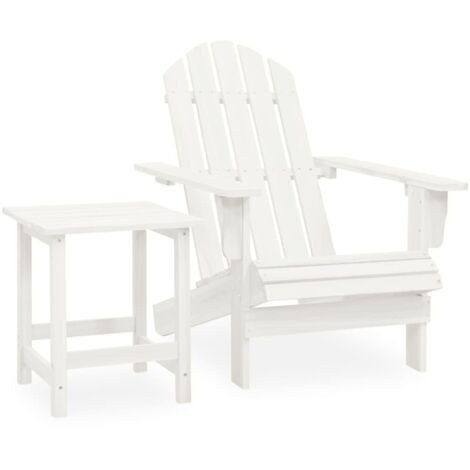 vidaXL Adirondack-Gartenstuhl mit Tisch Massivholz Tanne Weiß