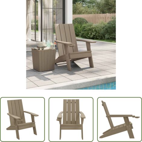 vidaXL Adirondack -  Sedia da Giardino Marrone Chiaro 75x88,5x89,5 cm Polipropilene