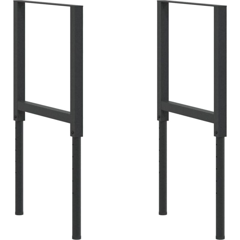 Adjustable Work Bench Frames 2 pcs Metal 55x(69-95.5) cm Black Vidaxl