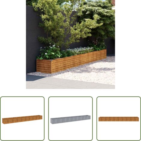 vidaXL Aiuola in acciaio corten -  Letto Rialzato da Giardino 386x50x36 cm Acciaio Corten
