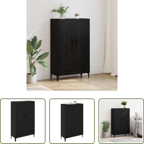 vidaXL Alacena de madera -  Alacena con cajón Roble Negro 70 x 31 x 115 cm