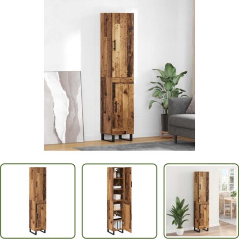 vidaXL Alacena de madera vieja -  Alacena Madera Vieja 34,5 x 34 x 180 cm Madera contrachapada
