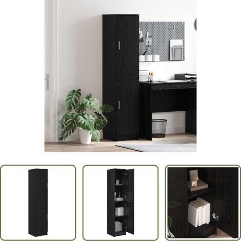 vidaXL Alacena de roble -  Aparador alto Roble Negro 35 x 39 x 168 cm
