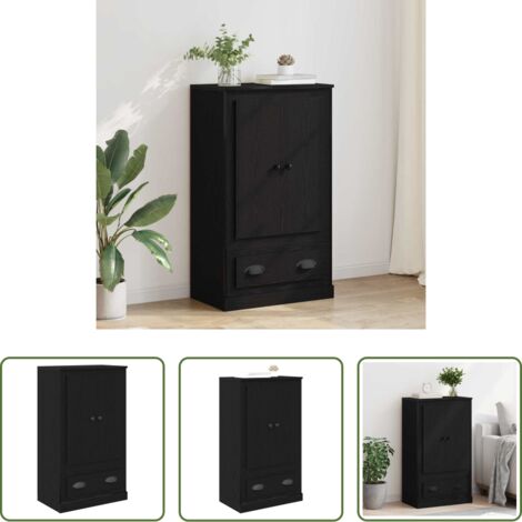 vidaXL Alacena moderna -  Alacena Roble Negro 60 x 35,5 x 103,5 cm Madera contrachapada