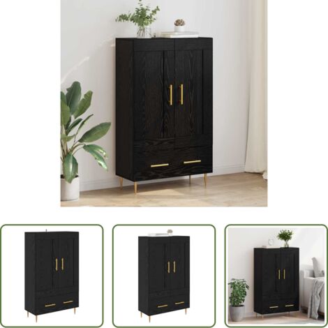 vidaXL Alacena moderna -  Alacena Roble Negro 69,5 x 31 x 115 cm Madera contrachapada