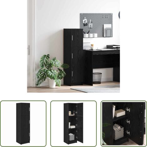 vidaXL Alacena moderna -  Aparador alto Roble Negro 31.5 x 32 x 122.5 cm