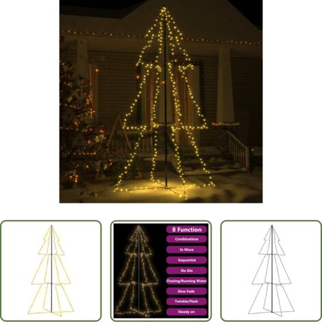 vidaXL Albero a cono -  Albero di Natale a Cono 300 LED per Interni Esterni 120x220 cm
