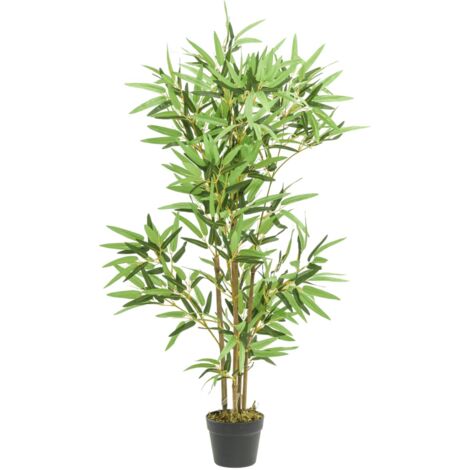 vidaXL Albero Bambù Artificiale 552 Foglie 120 cm Verde
