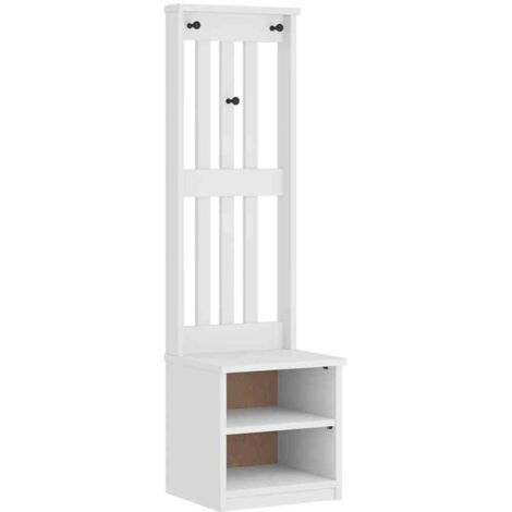 vidaXL Albero da Ingresso SANDNES Bianco 45x40x159,5 cm Legno di Pino
