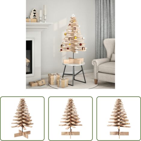 vidaXL Albero decorativo -  Albero di Natale Decorativo in Legno 100 cm Legno Massello Pino