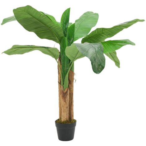 vidaXL Albero di Banano Artificiale 9 Foglie 120 cm Verde