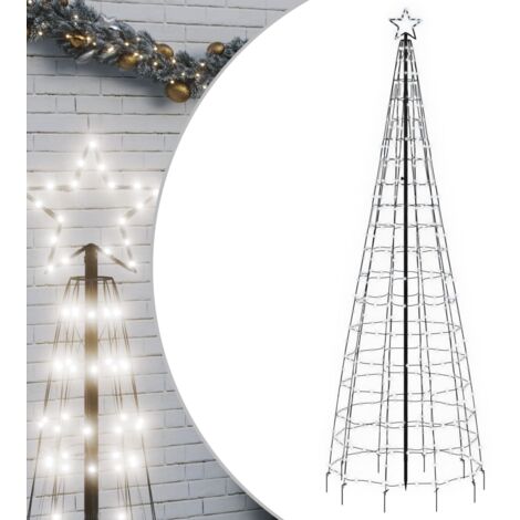 vidaXL Albero di Natale a LED con Punte 570 LED Bianco Freddo 300 cm