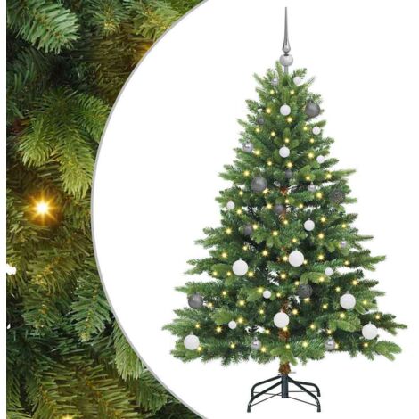 vidaXL Albero di Natale artificiale con 150 LED Verde 150 cm PE e PVC