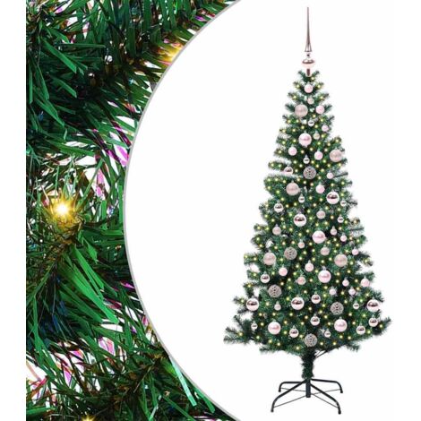 vidaXL Albero di Natale artificiale con luci integrate Verde 180 cm