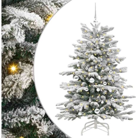 vidaXL Albero di Natale Artificiale con Rami Pieghevoli Bianco 150 cm