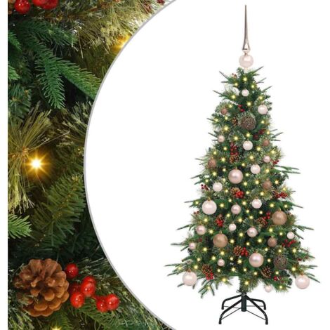 vidaXL Albero di Natale Artificiale con Rami Pieghevoli Verde 120 cm