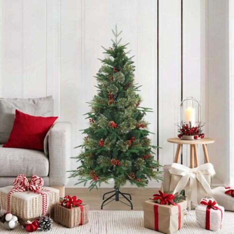 vidaXL Albero di Natale Artificiale con Rami Pieghevoli Verde 150 cm