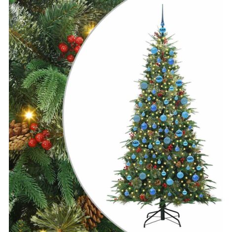vidaXL Albero di Natale Artificiale con Rami Pieghevoli Verde 180 cm