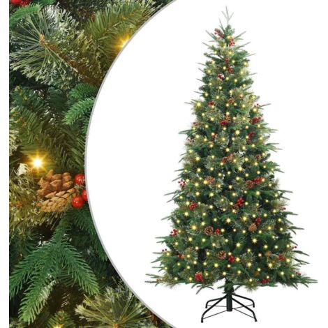 vidaXL Albero di Natale Artificiale con Rami Pieghevoli Verde 210 cm