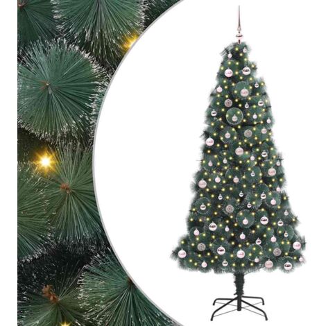 vidaXL Albero di Natale artificiale illuminato pre-addobbato con set di palline