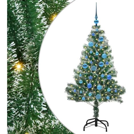 vidaXL Albero di Natale Artificiale Imbiancato con Luci LED 150 cm