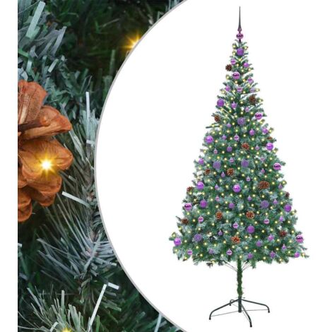 vidaXL Albero di Natale artificiale Verde 210 cm PVC e Acciaio