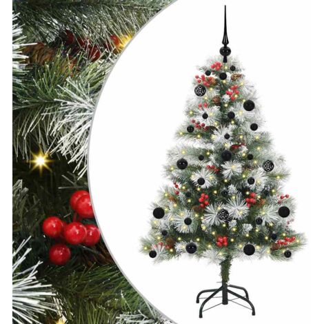 vidaXL Albero di Natale artificiale Verde e bianco 150 cm