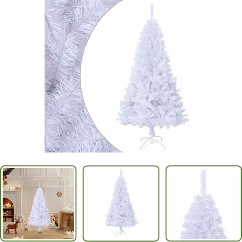 vidaXL Albero di Natale Bianco -  Albero di Natale Artificiale con Rami Spessi Bianco 120 cm PVC