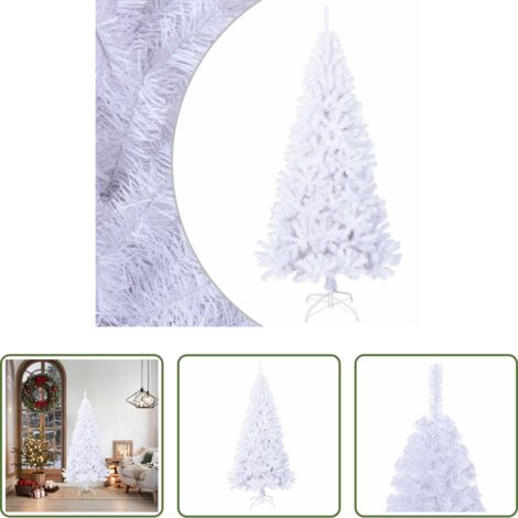 vidaXL Albero di natale bianco -  Albero di Natale Artificiale con Rami Spessi Bianco 180 cm PVC