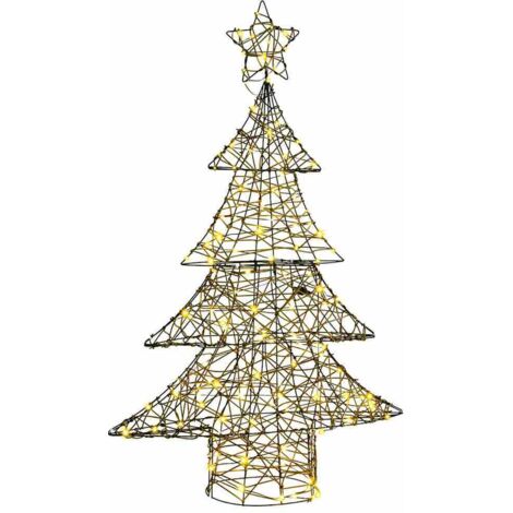 vidaXL Albero di Natale con 120 LED Bianco caldo 150 cm Rattan