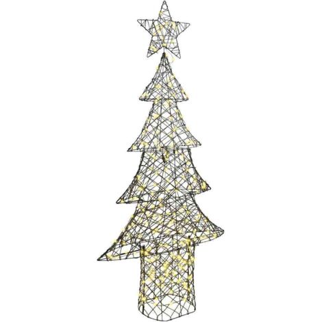 vidaXL Albero di Natale con 240 LED Bianco caldo 180 cm Rattan