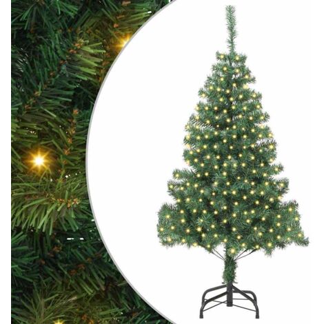 vidaXL Albero di Natale con 300 LED con supporto Verde 180 cm PVC