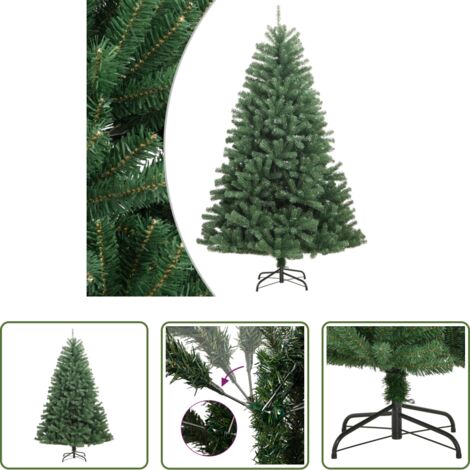 vidaXL Albero di Natale con Base - Albero di Natale Artificiale Incernierato con Base Verde 240 cm
