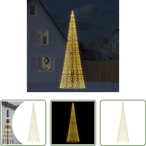 vidaXL Albero di Natale con LED -  Albero di Natale a LED 1534 LED Bianco Caldo 500 cm