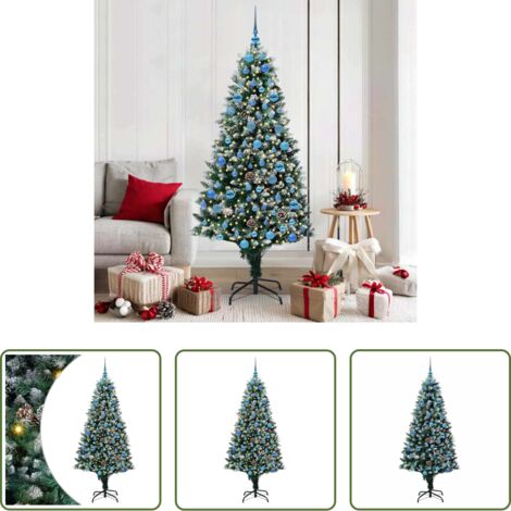 vidaXL Albero di Natale con LED -  Albero di Natale artificiale con 300 LED Verde 180 cm