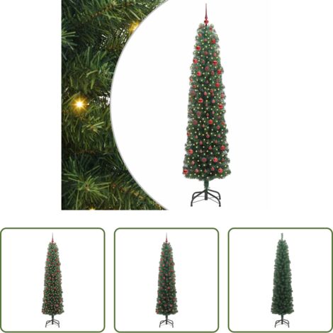 vidaXL Albero di Natale con LED -  Albero di Natale artificiale con 300 LED Verde 210 cm