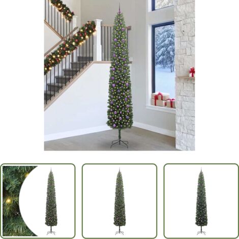 vidaXL Albero di Natale con LED -  Albero di Natale artificiale con 300 LED Verde 300 cm
