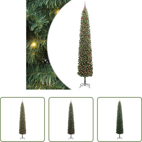 vidaXL Albero di Natale con LED - Albero di Natale artificiale con 300 LED Verde 300 cm