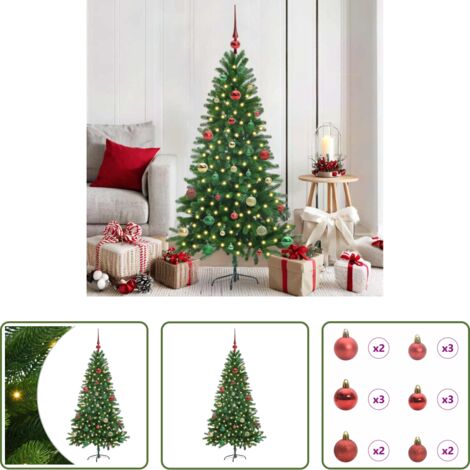vidaXL Albero di Natale con LED -  Albero di Natale con 150 LED con supporto Verde 150 cm PE