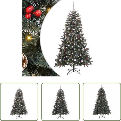vidaXL Albero di Natale con luci -  Albero di Natale artificiale con 150 LED Verde 150 cm