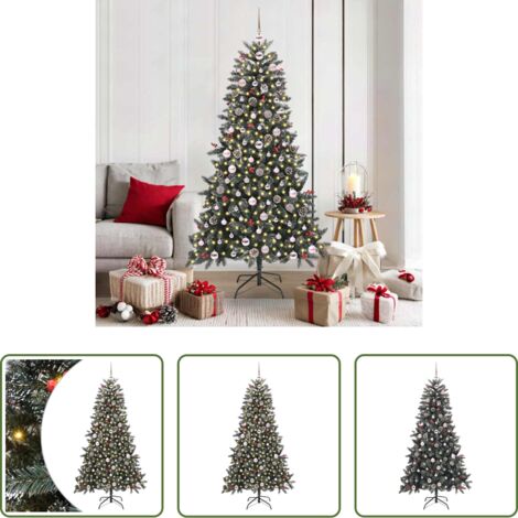 vidaXL Albero di Natale con luci -  Albero di Natale artificiale con 300 LED Verde 180 cm