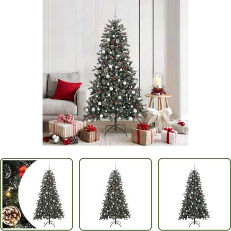 vidaXL Albero di Natale con luci - Albero di Natale artificiale con 300 LED Verde 180 cm
