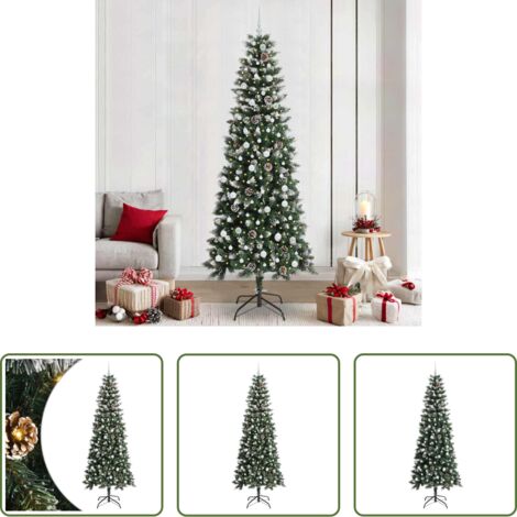vidaXL Albero di Natale con luci -  Albero di Natale artificiale con 300 LED Verde 240 cm