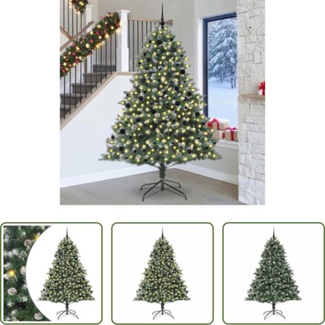 vidaXL Albero di Natale con luci -  Albero di Natale artificiale con 300 LED Verde 240 cm