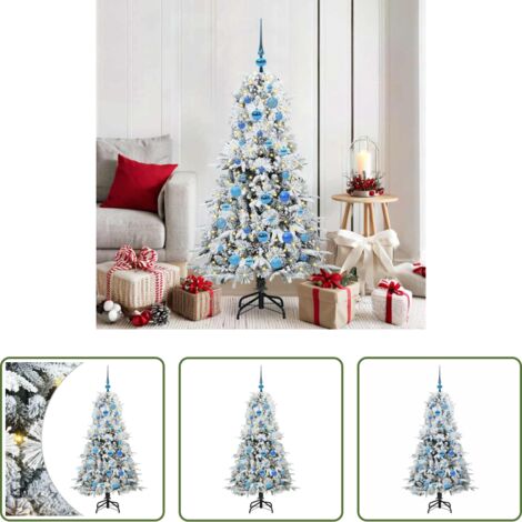 vidaXL Albero di Natale con Luci LED -  Albero di Natale Artificiale con Rami Pieghevoli Bianco 150 cm
