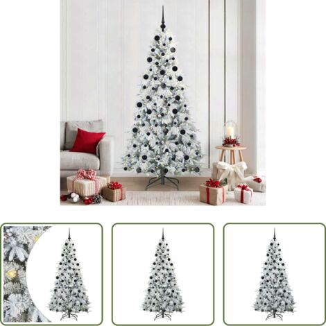 vidaXL Albero di Natale con Luci LED -  Albero di Natale Artificiale con Rami Pieghevoli Bianco 210 cm