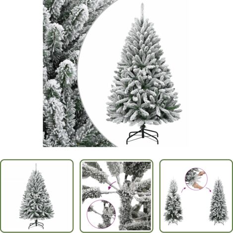 vidaXL Albero di Natale con neve -  Albero Natale Artificiale Incernierato con Neve Fioccata 120 cm