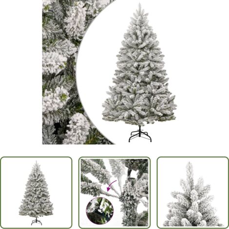 vidaXL Albero di Natale con neve -  Albero Natale Artificiale Incernierato con Neve Fioccata 240 cm